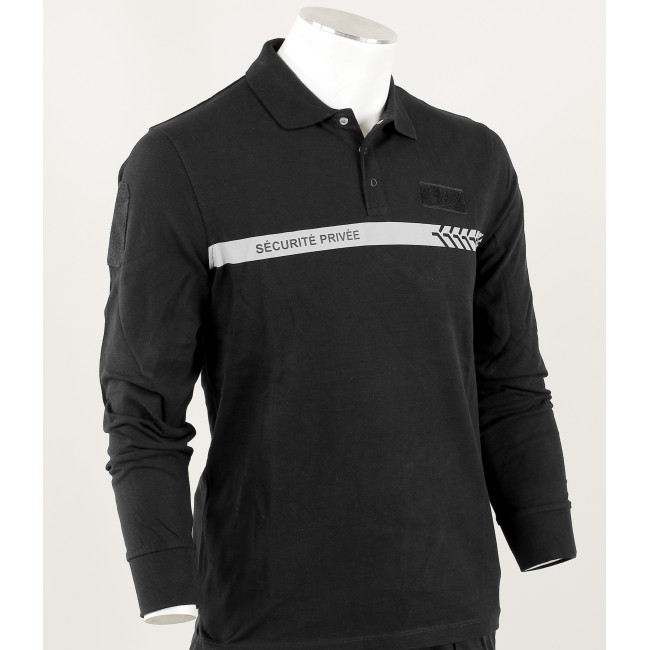 Polo maniche lunghe Sicurezza Privata Nero - Safetek by GK