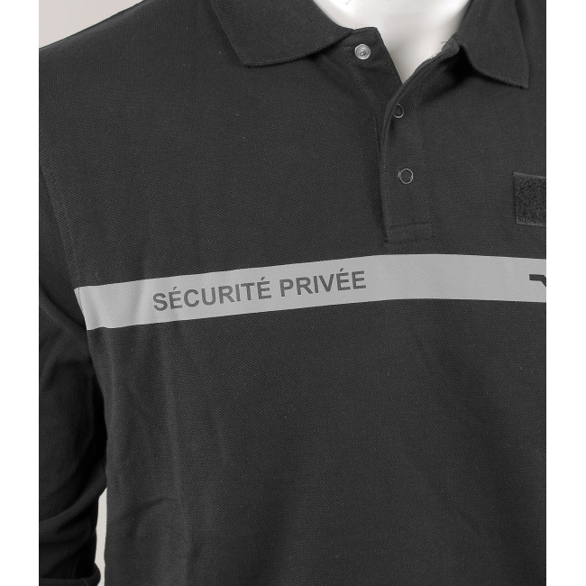 Polo maniche lunghe Sicurezza Privata Nero - Safetek by GK