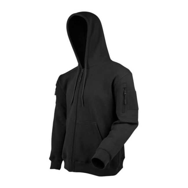Bluza z kapturem na zamek czarna - Ares