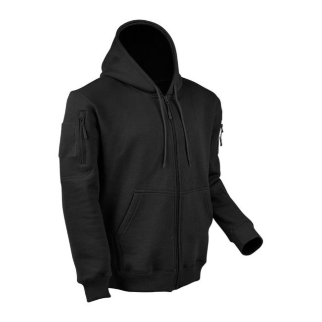 Camisola com capuz e fecho preto - Ares