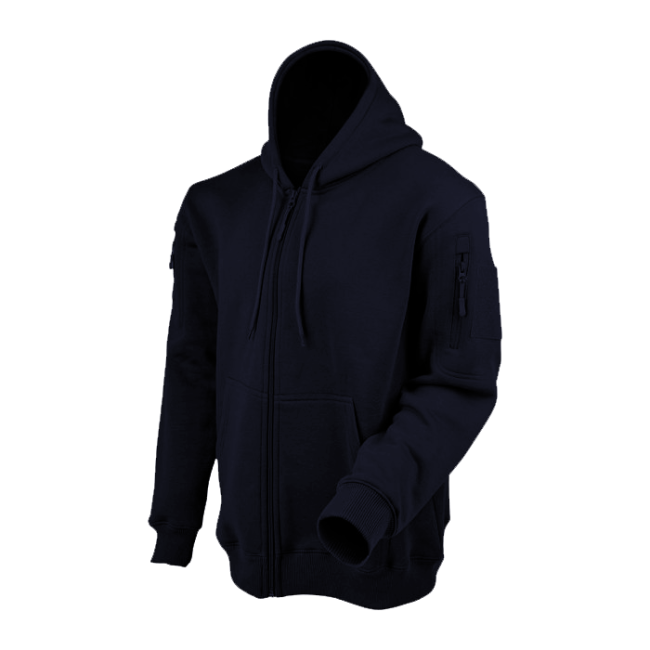 Sudadera con capucha y cremallera azul marino - Ares
