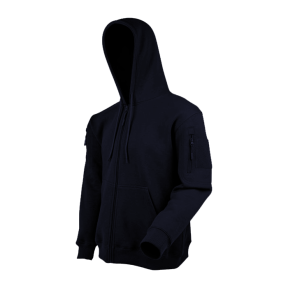 Sudadera con capucha y cremallera azul marino - Ares