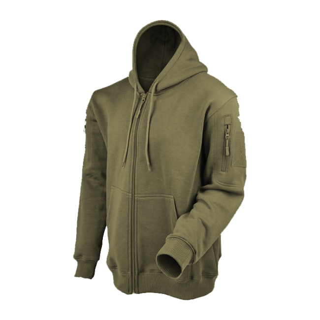 Felpa con cappuccio zip kaki - Ares