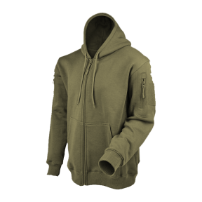 Sudadera con capucha y cremallera verde caqui - Ares