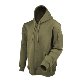 Sweat à capuche zip kaki - Ares