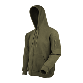 Sweat à capuche zip kaki - Ares