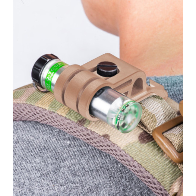 Sistema de fijación para casco táctico y pasadores Molle para linterna Glo-Toob - Tan - Nextorch