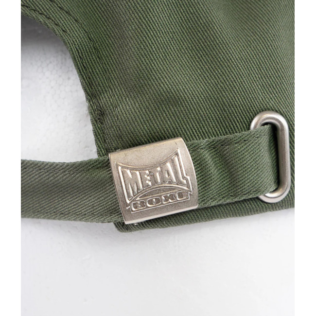Czapka Z Daszkiem Skórzana Naszywka Khaki - Metal Boxe