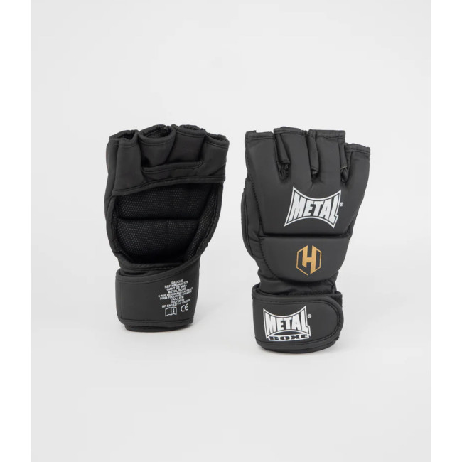 GUANTE MMA PRO SIN PULGAR OCTAGON NEGRO - METAL BOXE