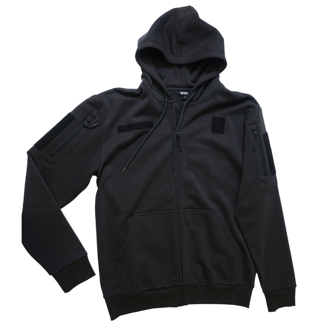 Felpa militare Spider con zip e velcro - Nero - OPEX