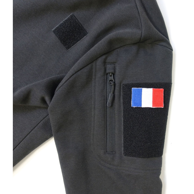 Felpa militare Spider con zip e velcro - Nero - OPEX