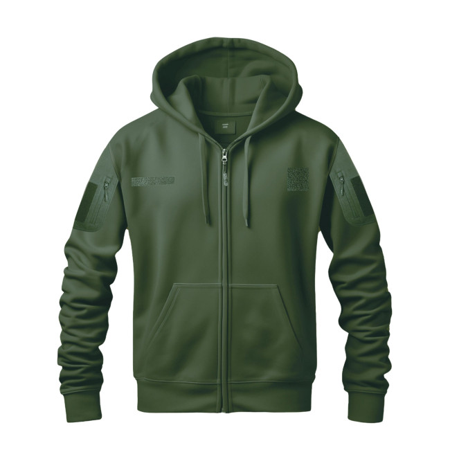 Felpa militare Spider con zip e velcro - Verde Oliva - OPEX