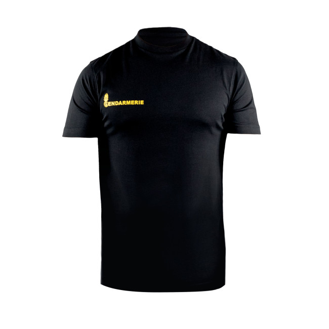 Zeefdruk T-shirt GENDARMERIE Geel (hart+rug) - Zwart - GK