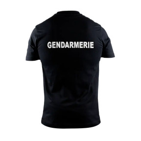 T-shirt serigrafada GENDARMERIE Branco (peito+costas) - Preto - GK