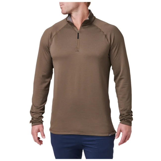 Maglia stratos 1/4 zip (ml-h) - Major brown - 5.11 Tactical