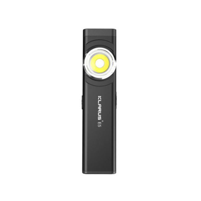 Linterna recargable de doble fuente de luz E5 (600 lúmenes) - Negro - Klarus