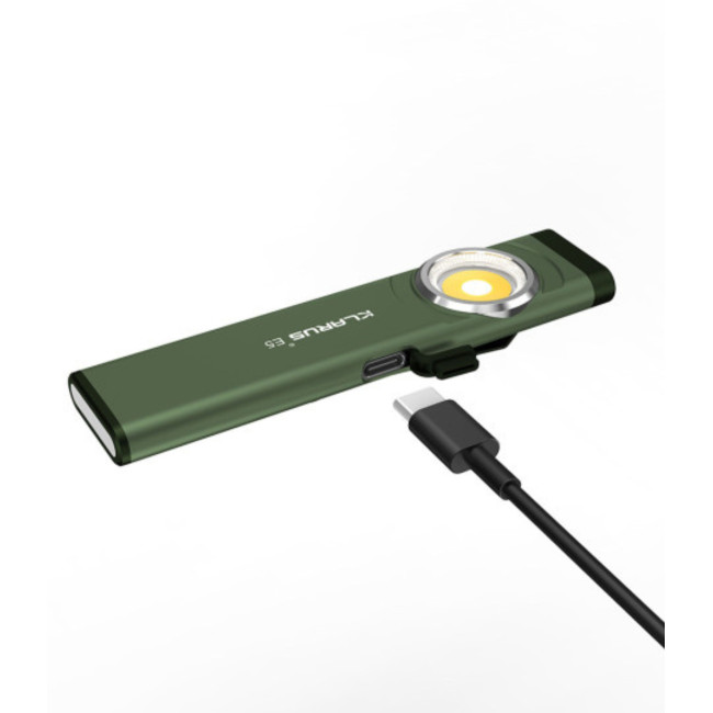 Akumulatorowa latarka z podwójnym źródłem światła E5 - 600 lumenów - Oliwkowa - Klarus
