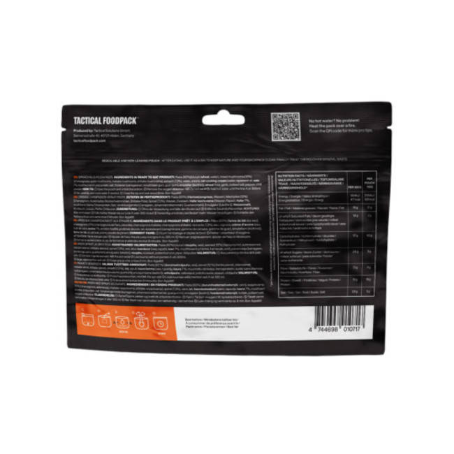 Überlebensration - Nudeln mit Spinat und Pilzen - Tactical Foodpack