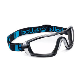 Lunettes de protection Cobra Hybride (écran Incolore) - Noir/Bleu - Bollé Safety