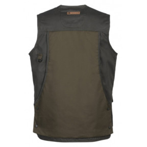 Gilet de chasse Tradition avec logo brodé et cartouchière - Kaki - Percussion