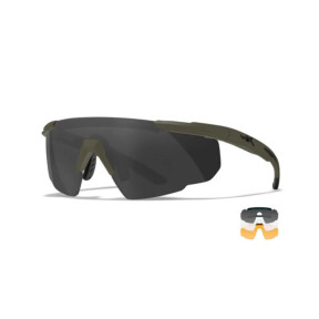 Óculos de proteção balística Saber Advanced (kit 3 lentes Cinza/Incolor/Enferrujado) - Verde Oliva - Wiley X