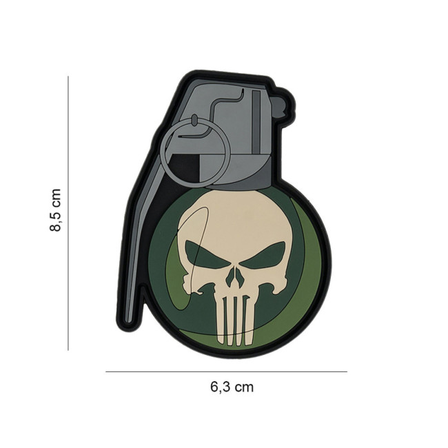 3D PVC Patch Doodshoofd Granaat - 101 Inc