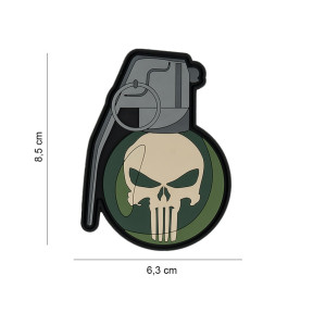 Patch 3D PVC Tête de mort Grenade - 101 Inc