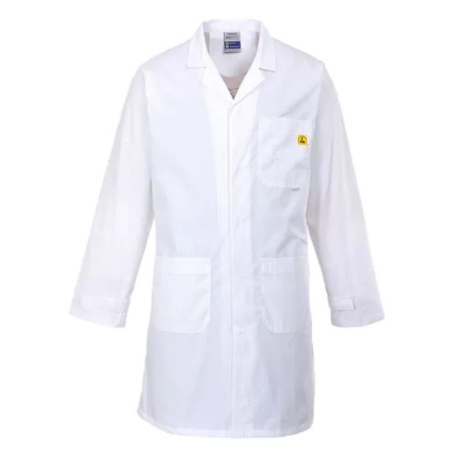 Bata antiestática ESD - Blanca - Portwest