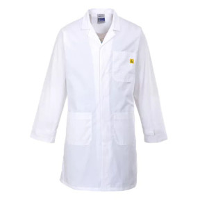 Bata antiestática ESD - Blanca - Portwest