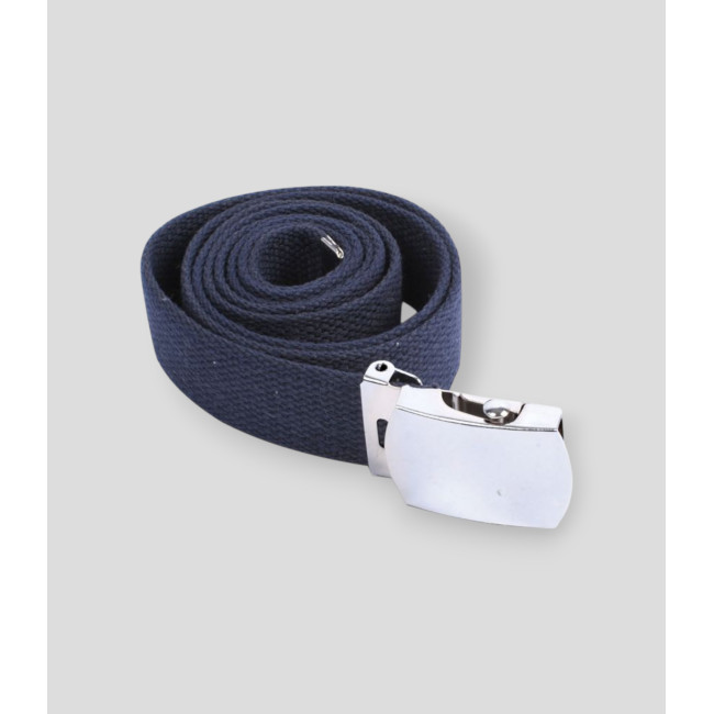 Canvas riem Blauw met zilveren gesp - Ares