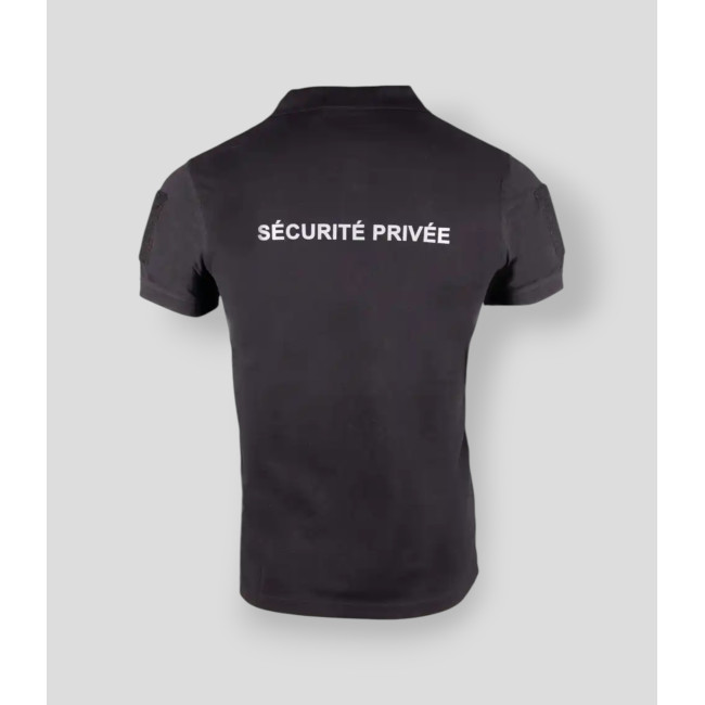 Polo manches courtes sans bande Sécurité Privée Safetek - Noir - GK