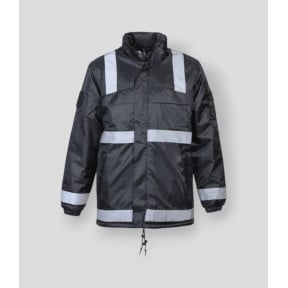 Cortavientos forrado de polar con bandas retrorreflectantes - Negro - CityGuard