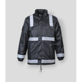 Coupe-vent fourré polaire avec bandes rétro-réfléchissantes Sécurité - Noir - CityGuard