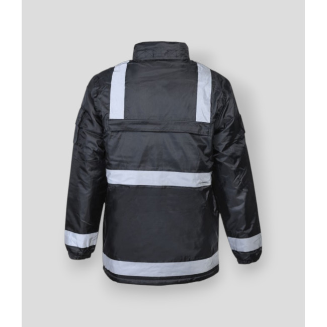 Coupe-vent fourré polaire avec bandes rétro-réfléchissantes - Noir - CityGuard