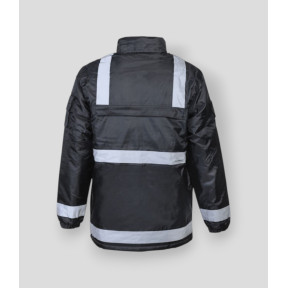 Windbreaker gevoerd met fleece met retroreflecterende strepen - Zwart - CityGuard