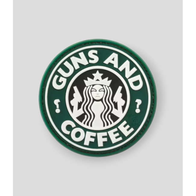 Gummi-Patch Guns and Coffee - Grün/Schwarz - JTG