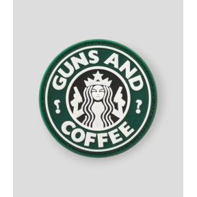 Patch en gomme Guns and Coffee -Vert/Noir - JTG