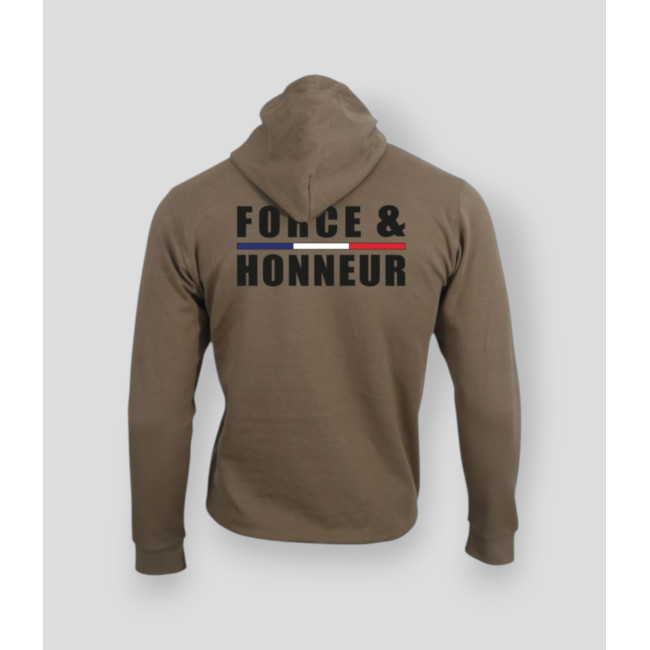 Felpa Force & Honneur Bordato Moka - Summit Outdoor Lifestyle