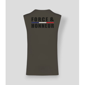Ärmelloses T-Shirt Force & Honneur mit dunkelkhakifarbenem Rand - Summit Outdoor Lifestyle