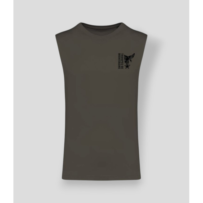 T-shirt senza maniche Montagna design Kaki scuro - Summit Outdoor Lifestyle