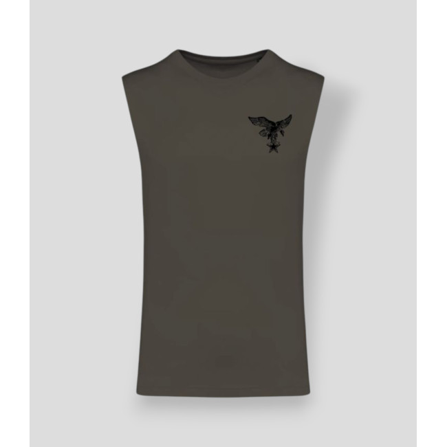 T-shirt sans manche Montagne France Dark kakhi - Summit Outdoor Lifestyle