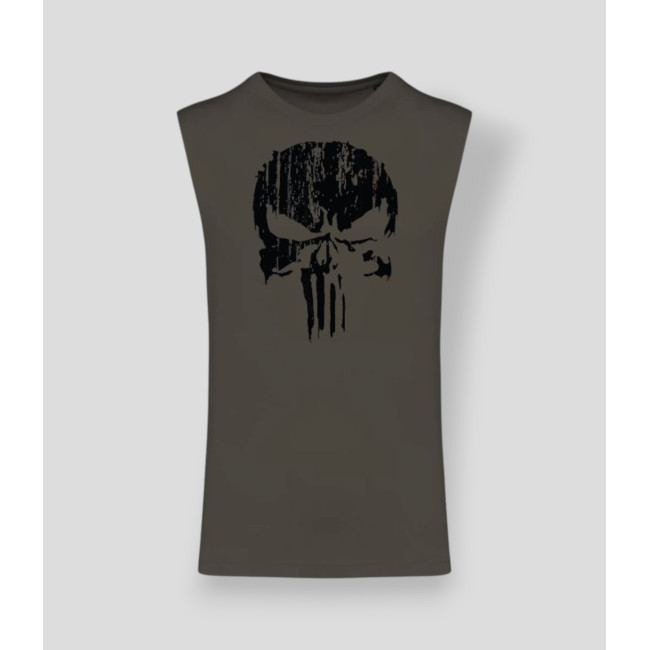 T-shirt senza maniche Punisher Nero Verde Militare Scuro - Summit Outdoor Lifestyle