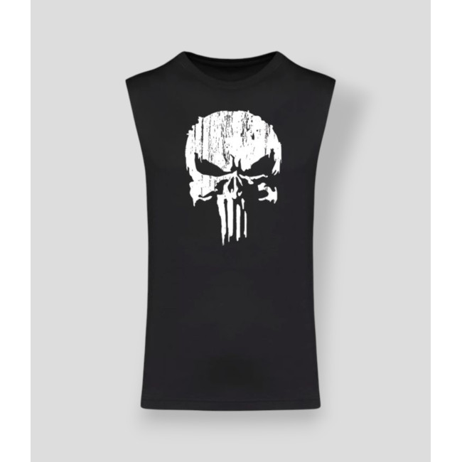 Camiseta sin mangas Punisher Blanco Negro - Summit Outdoor Lifestyle