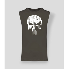 Mouwloos T-shirt Punisher Wit Dark kakhi - Summit Outdoor Lifestyle