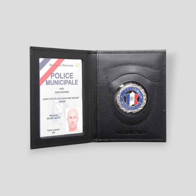 Vertikale Brieftasche 2-fach - Schwarz - GK
