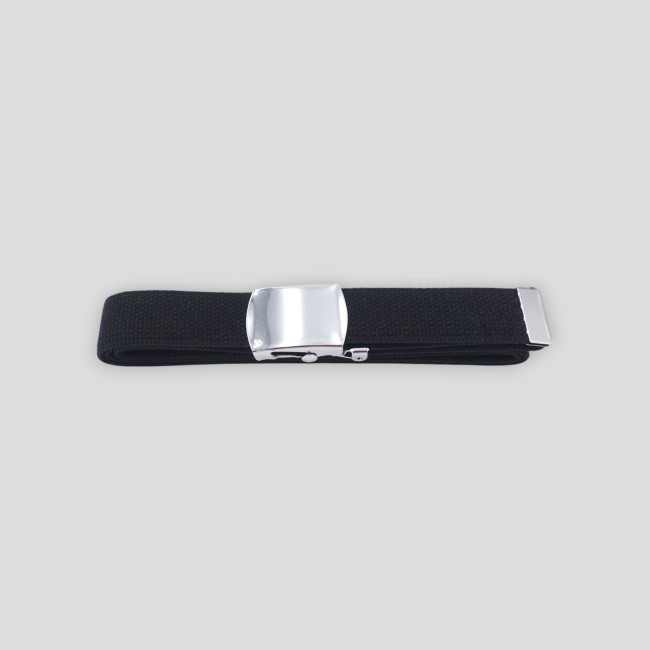Ceinture sangle noire boucle argent -Patrol Equipement