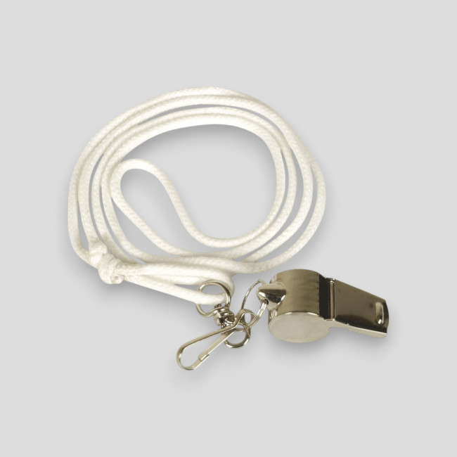 Fischietto cromato con cordoncino bianco - Patrol Equipement