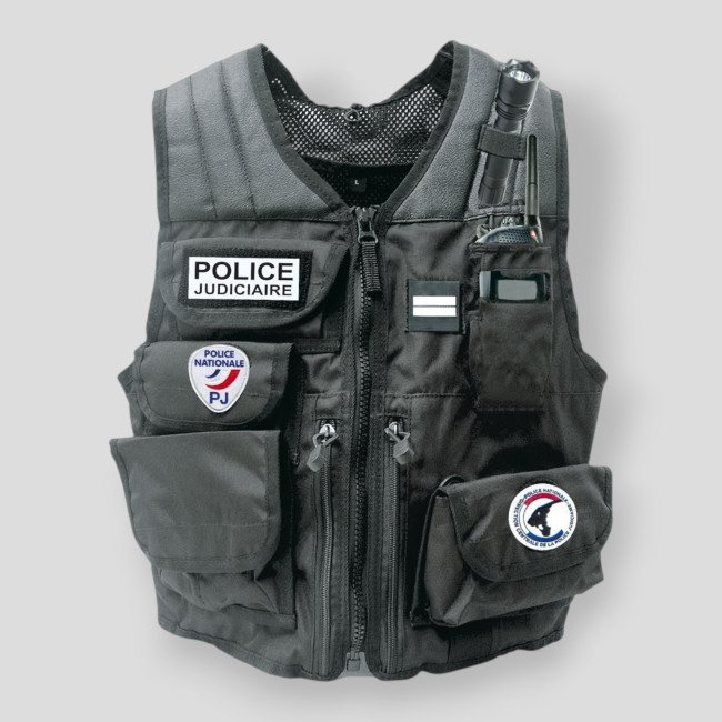 Chaleco de identificación fuerzas del orden negro - Patrol Equipement