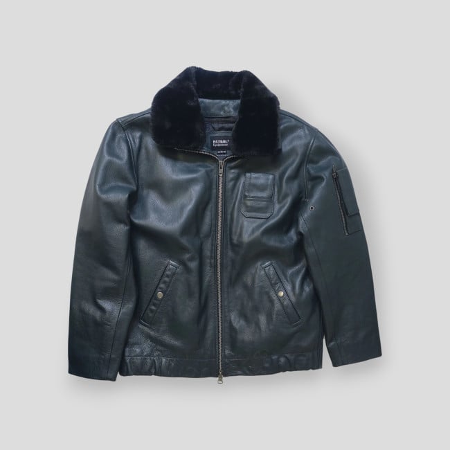 Chaqueta de Cuero Piloto Azul - Patrol Equipement Chaqueta de Cuero Piloto Azul - Patrol Equipement