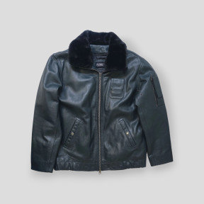Piloten-Lederjacke Blau - Patrol Equipement